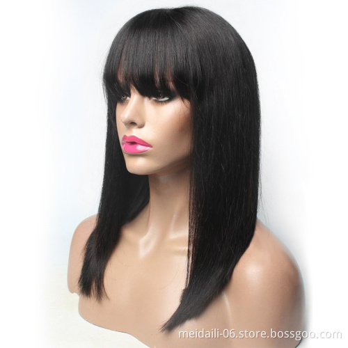 cheap price 100% virgin Brazilian human hair bob wig with lace front bob wigs
